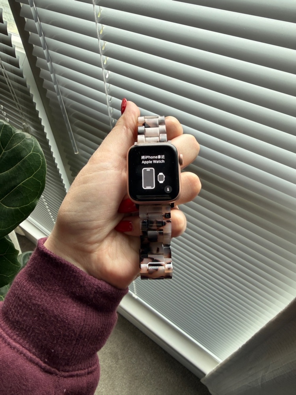 Apple Watch Acrylic Link Band in Pink Tortoiseshell